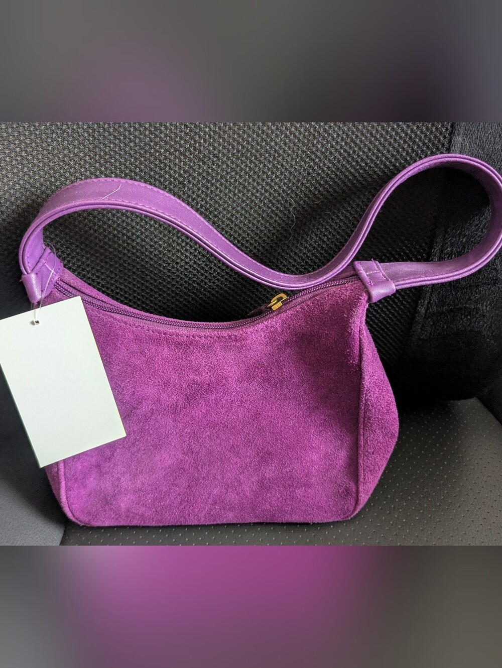 Amanda Smith Plum Colored Velour Hand Bag